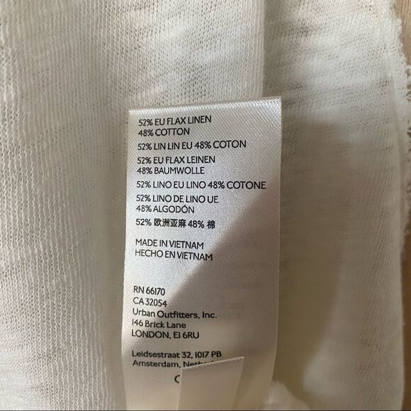 FREE People-Grand Slam Linen Blend Three-Quarter Sleeve Top (Size:Medium) - Picture 11 of 12